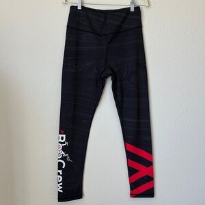 Peloton Boo Crew Kali Leggings Black Red Graphic Cycling Pants Size L